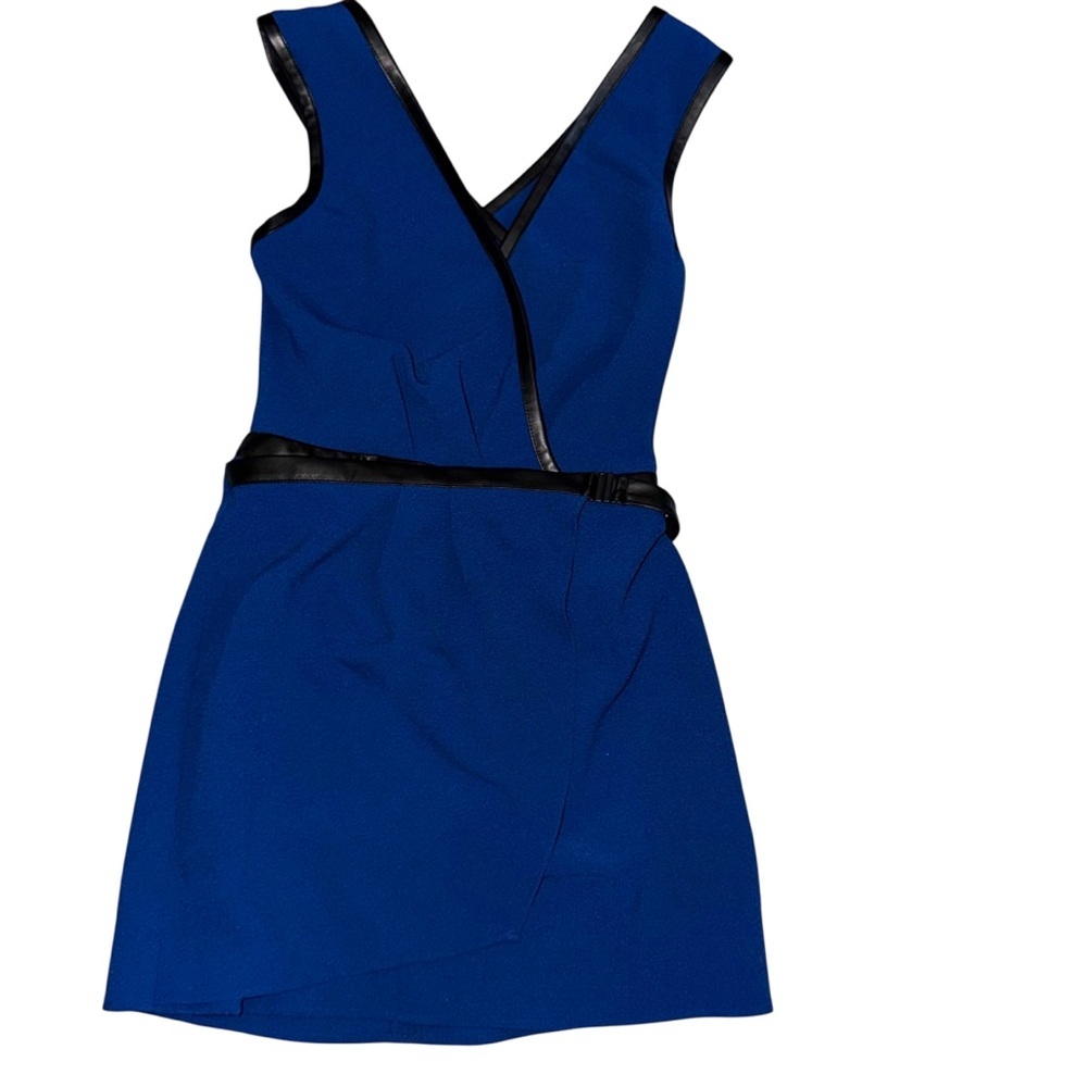 Maeve From Anthropologie Cobalt Blue Faux Wrap Dress NEW WITH TAGS Size 0 - Picture 2 of 10